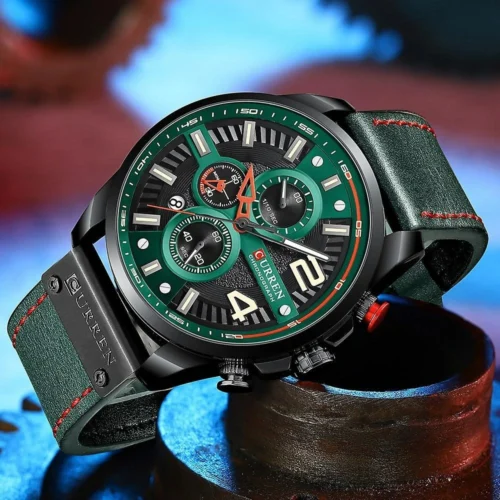 CURREN 8393 Men’s Chronograph Leather Watch