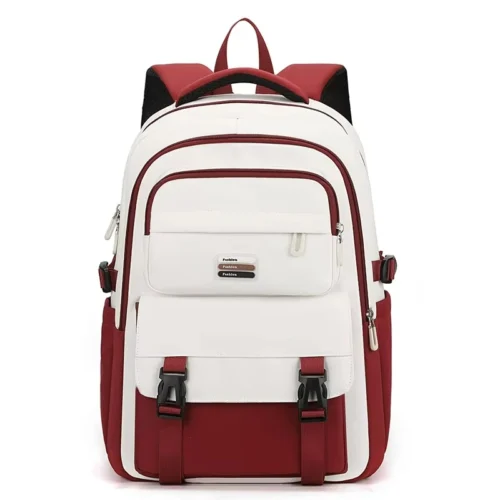 Trendy Unisex Backpack with Plush Keychain Bag