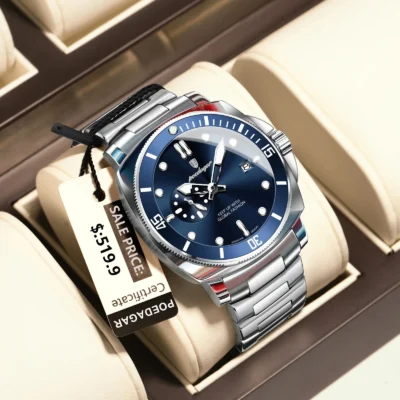 Poedagar 873 Quartz Stainless Steel Watch for Men