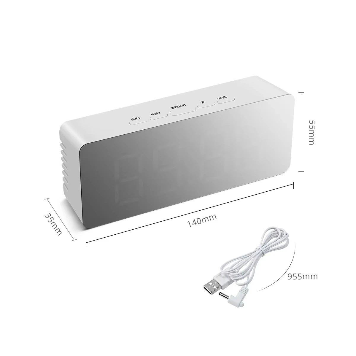 Digital LED Mirror Alarm Clock with Snooze, Temperature & Date Display – USB & Battery Operated_biyog.com