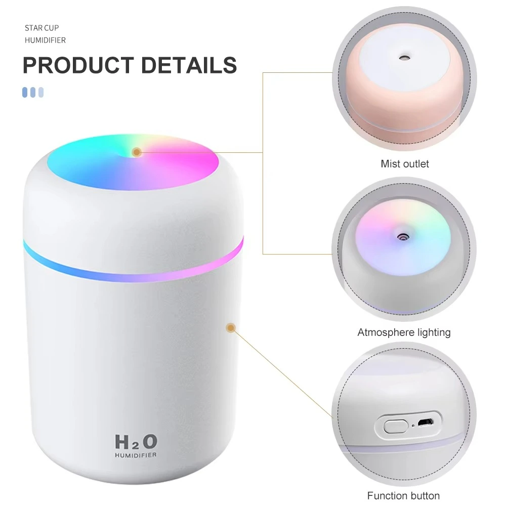 Mini Humidifier with RGB Light – 300ml_biyog.com